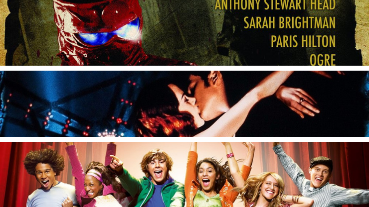 un collage con las portadas de varias películas musicales